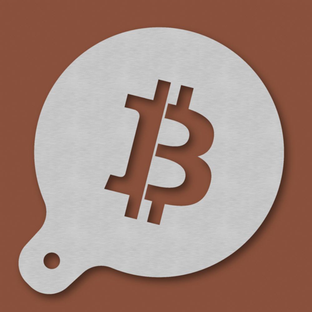 Kaffeeschablone Bitcoin 120 mm
