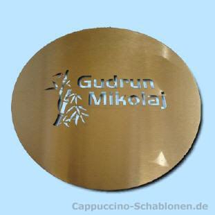 Cappuccino Schablone mit Name