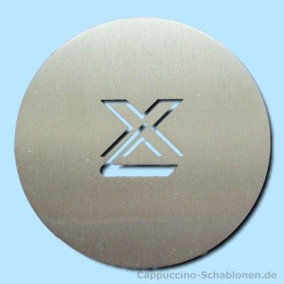 Cappuccino Schablone Buchstabe "X"