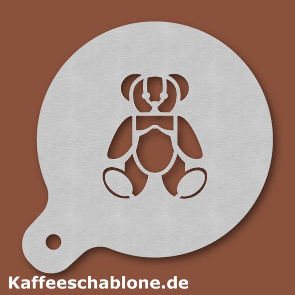 Kaffeeschablone Teddy aus Edelstahl