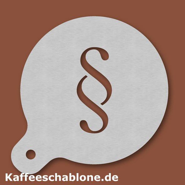 Kaffeeschablone Pragraph aus Edelstahl