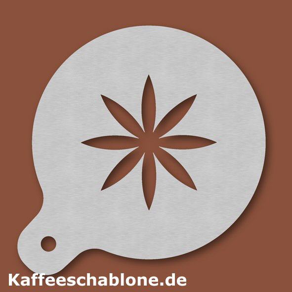 Kaffeeschablone Blüte aus Edelstahl