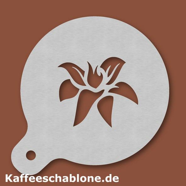 Kaffeeschablone Blüte aus Edelstahl