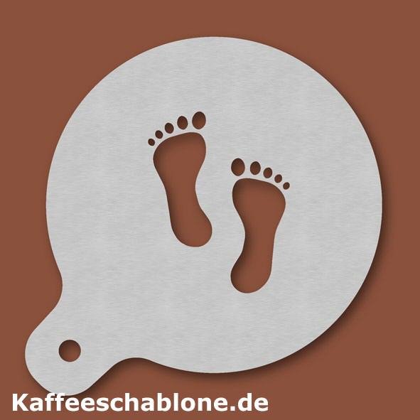 Kaffeeschablone Fußspuren aus Edelstahl