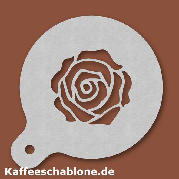 Kaffeeschablone Rose aus Edelstahl