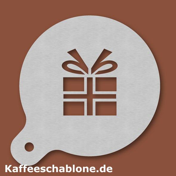 Kaffeeschablone Geschenkpäckchen aus Edelstahl