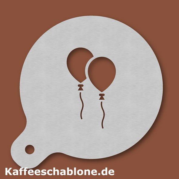 Kaffeeschablone Luftballons aus Edelstahl