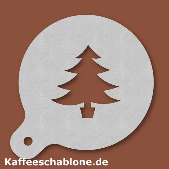 Kaffeeschablone Tannenbaum aus Edelstahl