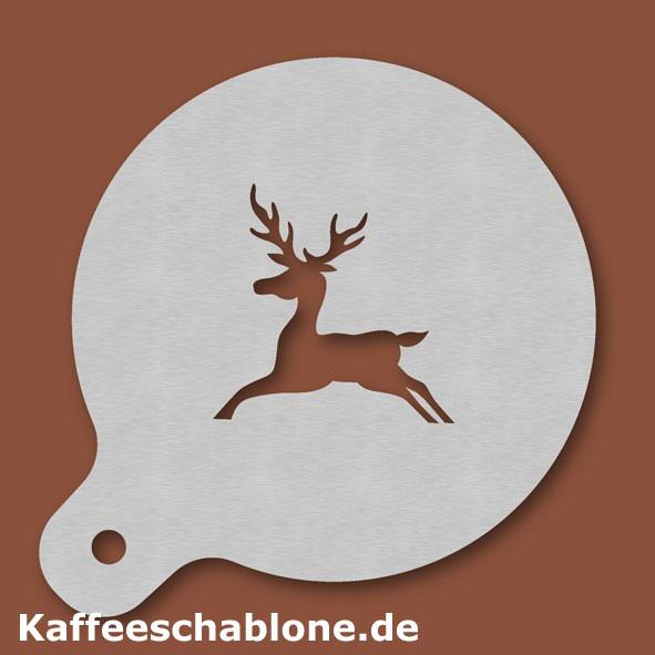 Kaffeeschablone Rentier aus Edelstahl