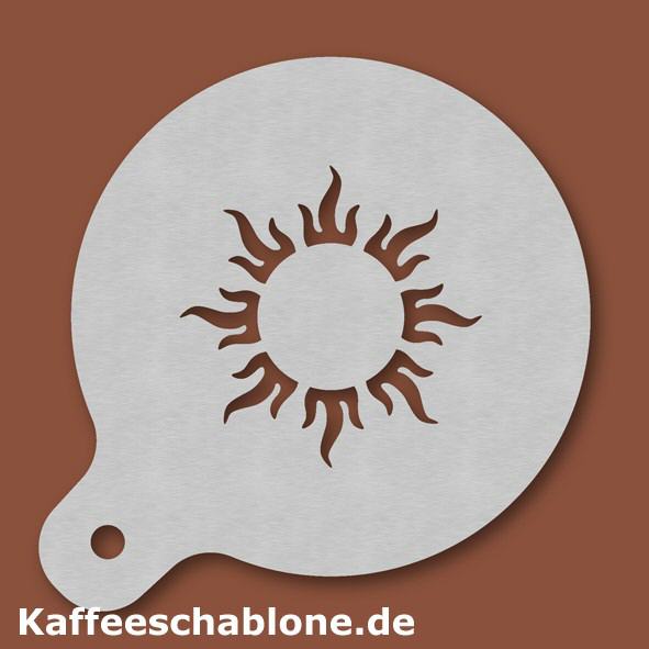 Kaffeeschablone Sonne aus Edelstahl