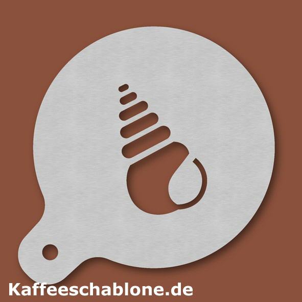 Kaffeeschablone Muschel aus Edelstahl