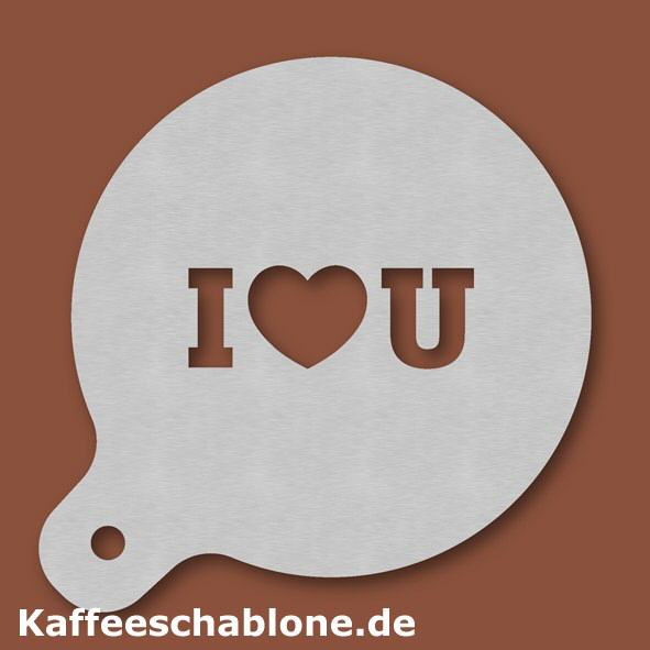 Kaffeeschablone I LOVE YOU aus Edelstahl