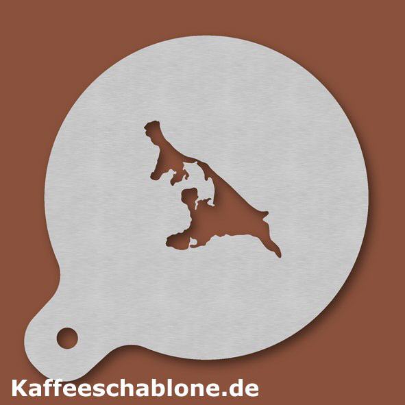 Kaffeeschablone Usedom aus Edelstahl