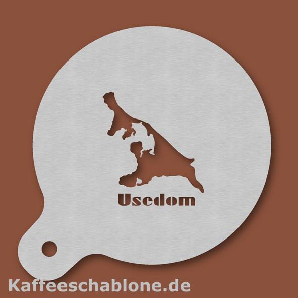 Kaffeeschablone Insel Usedom aus Edelstahl