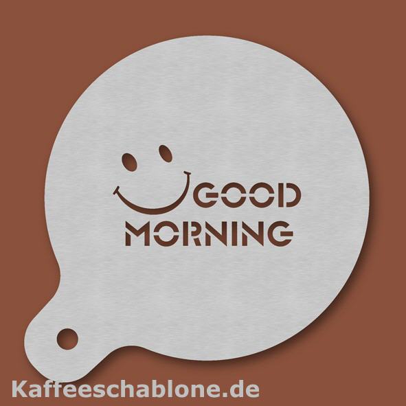 Kaffeeschablone Good Morning Lächeln aus Edelstahl