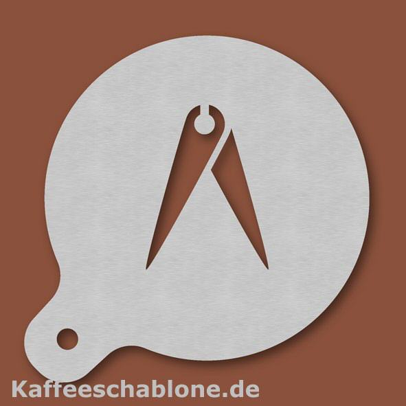 Kaffeeschablone Zirkel aus Edelstahl