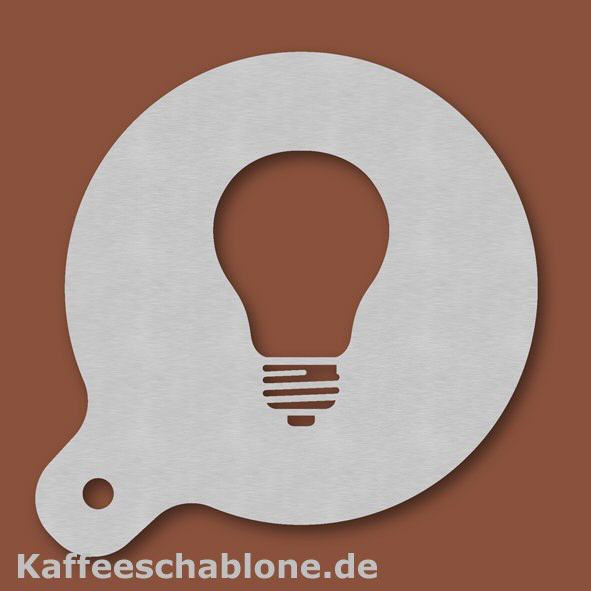 Kaffeeschablone Glühbirne aus Edelstahl