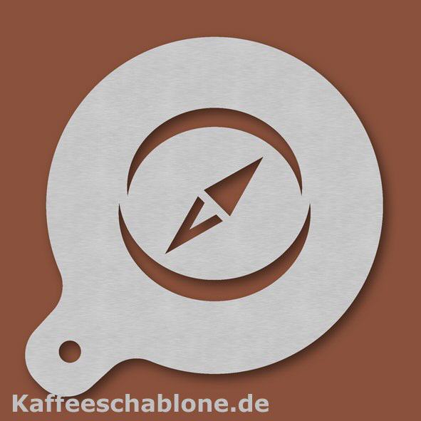 Kaffeeschablone Kompass aus Edelstahl