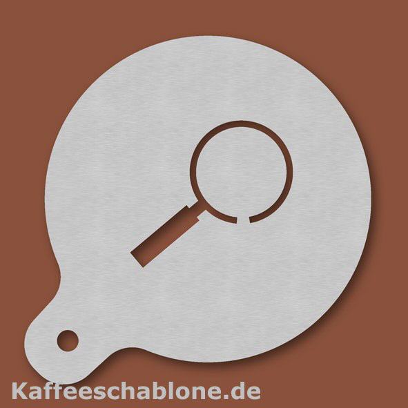 Kaffeeschablone Lupe aus Edelstahl