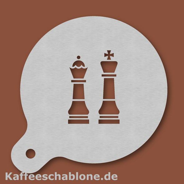Kaffeeschablone Schachfiguren aus Edelstahl
