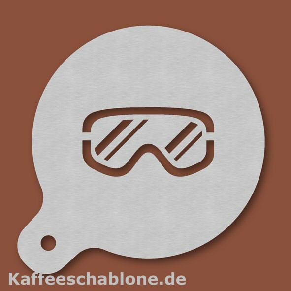 Kaffeeschablone Skibrille aus Edelstahl