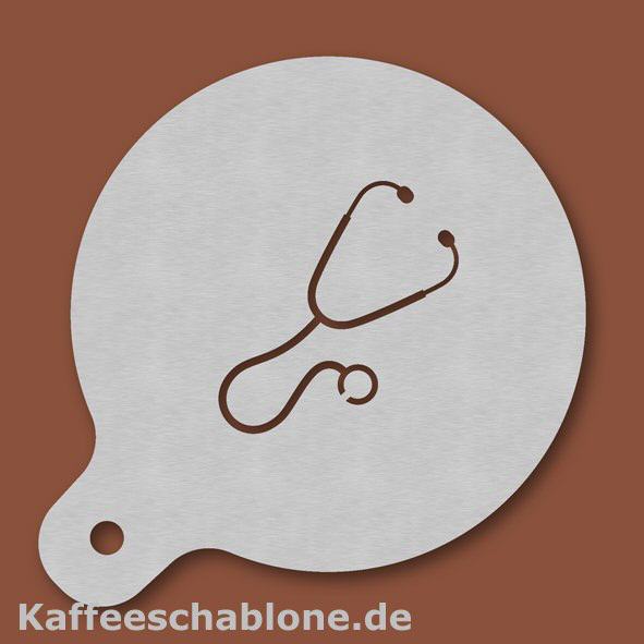 Kaffeeschablone Stethoskop aus Edelstahl