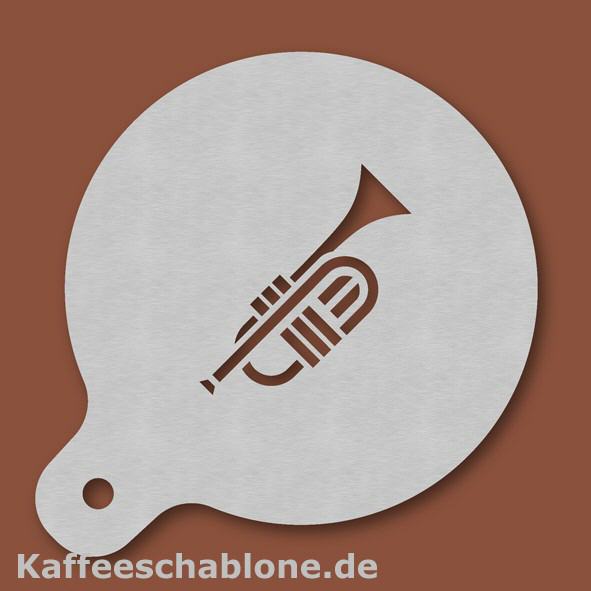 Kaffeeschablone Trompete aus Edelstahl
