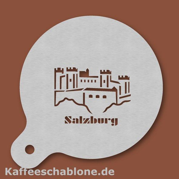 Kaffeeschablone Salzburg Festung aus Edelstahl