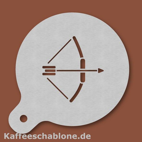 Kaffeeschablone Bogenschießen aus Edelstahl