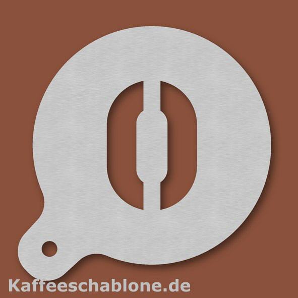 Kaffeeschablone Zahl 0 aus Edelstahl