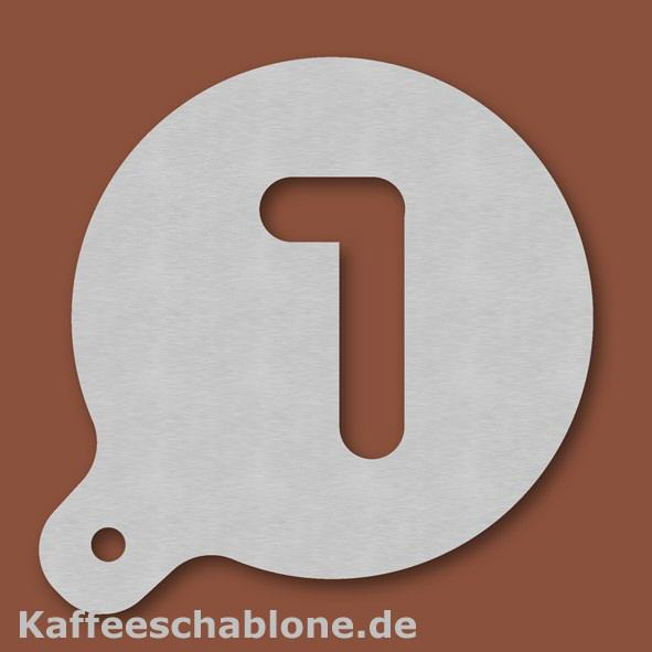 Kaffeeschablone Zahl 1 aus Edelstahl