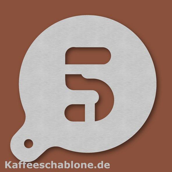 Kaffeeschablone Zahl 5 aus Edelstahl