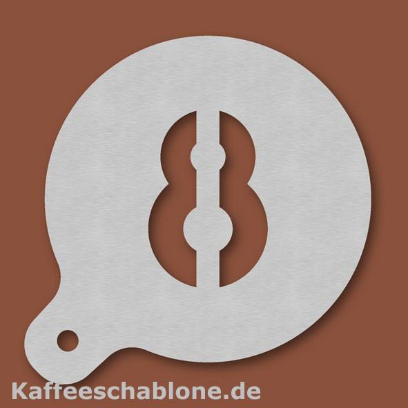 Kaffeeschablone Zahl 8 aus Edelstahl