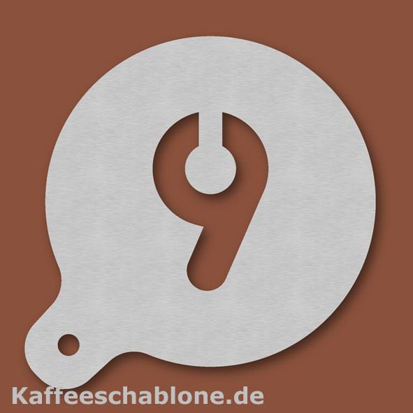 Kaffeeschablone Zahl 9 aus Edelstahl