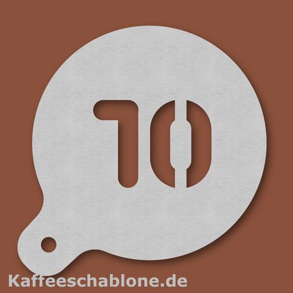 Kaffeeschablone Zahl 10 aus Edelstahl