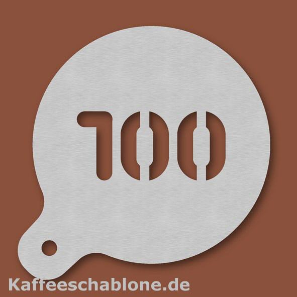 Kaffeeschablone Zahl 100 aus Edelstahl