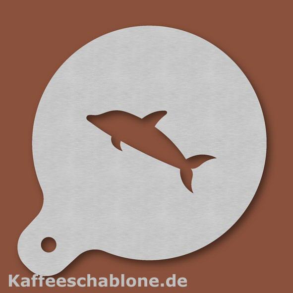 Kaffeeschablone Delphin aus Edelstahl