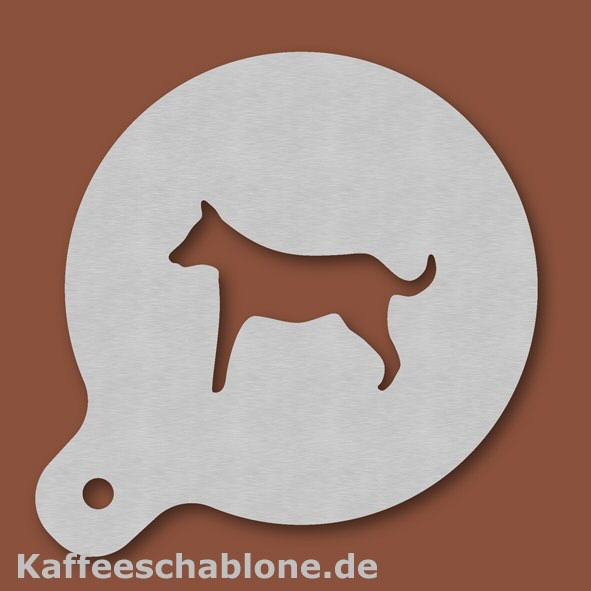 Kaffeeschablone Hund aus Edelstahl