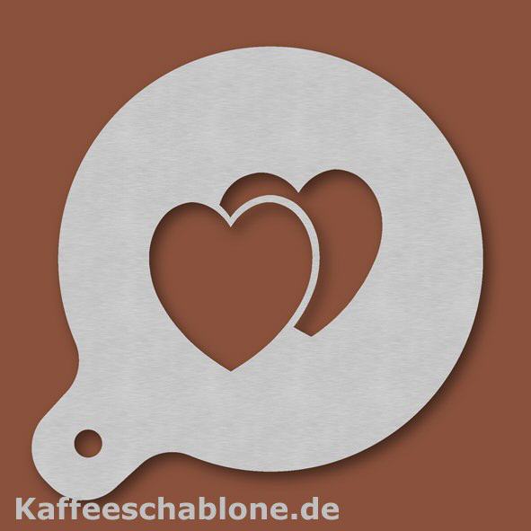 Kaffeeschablone Herzen 2er aus Edelstahl