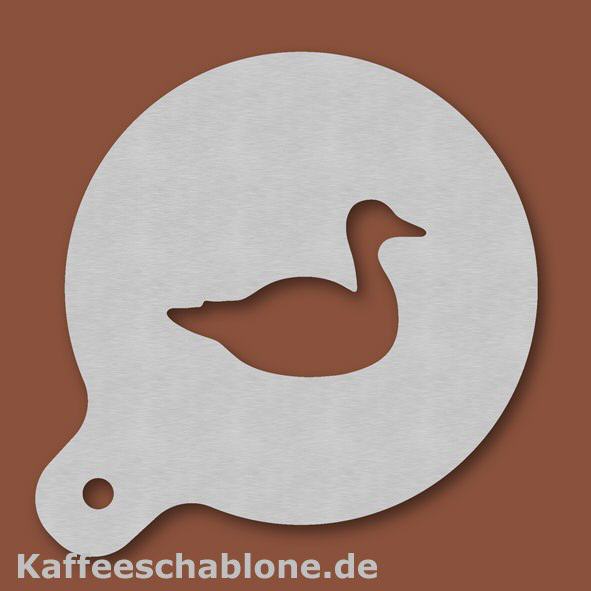 Kaffeeschablone Ente aus Edelstahl