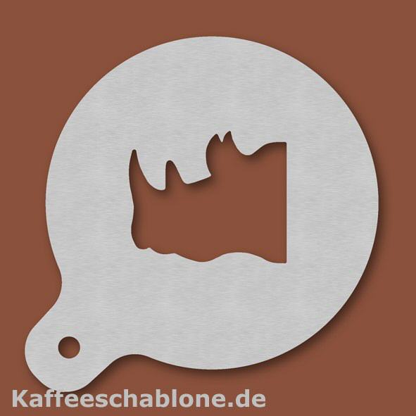 Kaffeeschablone Nashorn aus Edelstahl