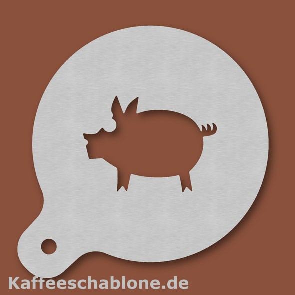 Kaffeeschablone Glücksschwein aus Edelstahl