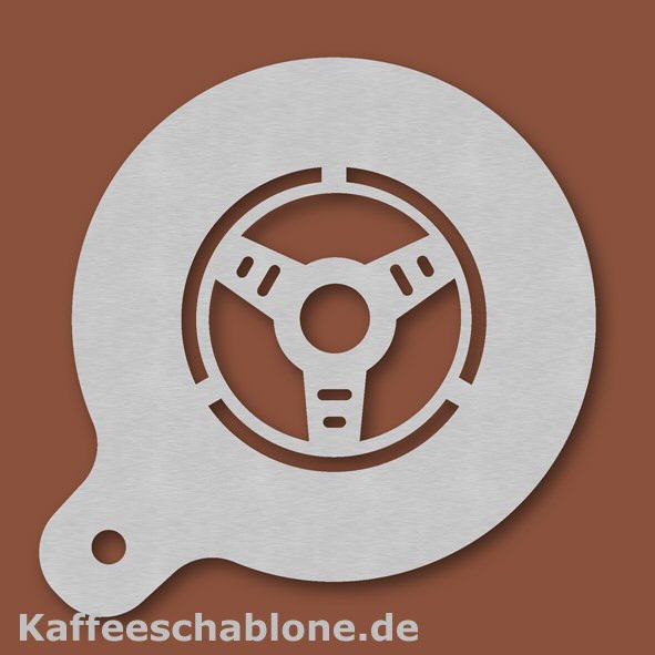 Kaffeeschablone Lenkrad aus Edelstahl