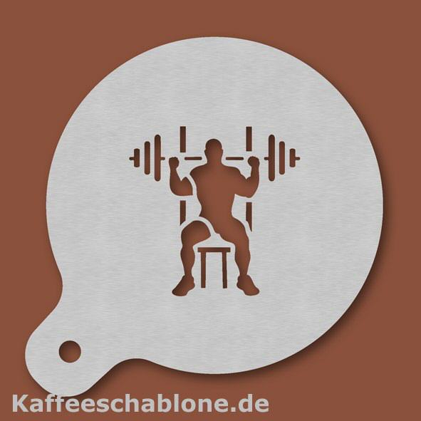 Kaffeeschablone Bodybuilder aus Edelstahl