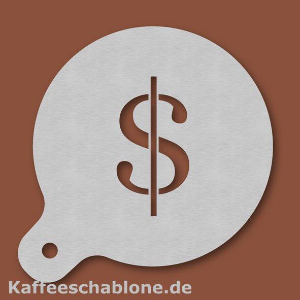 Kaffeeschablone Dollar aus Edelstahl