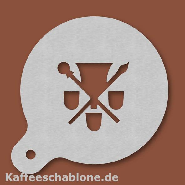 Kaffeeschablone Maler aus Edelstahl