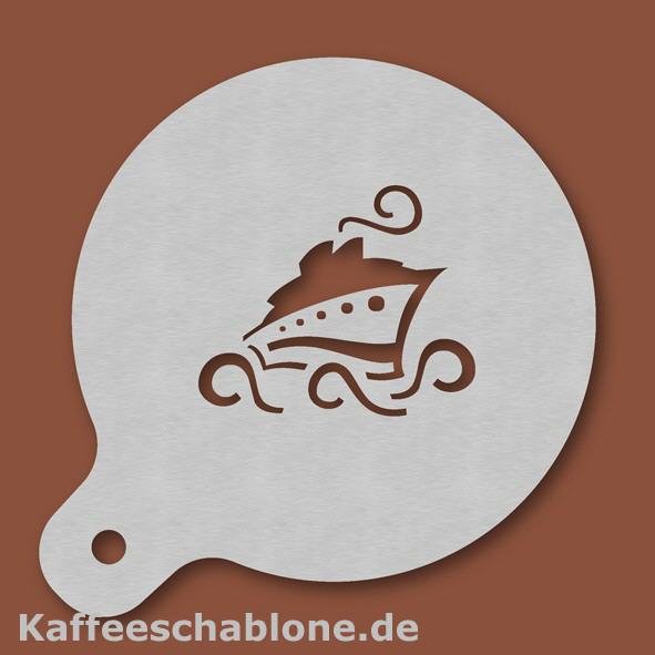 Kaffeeschablone Kreuzfahrtschiff aus Edelstahl