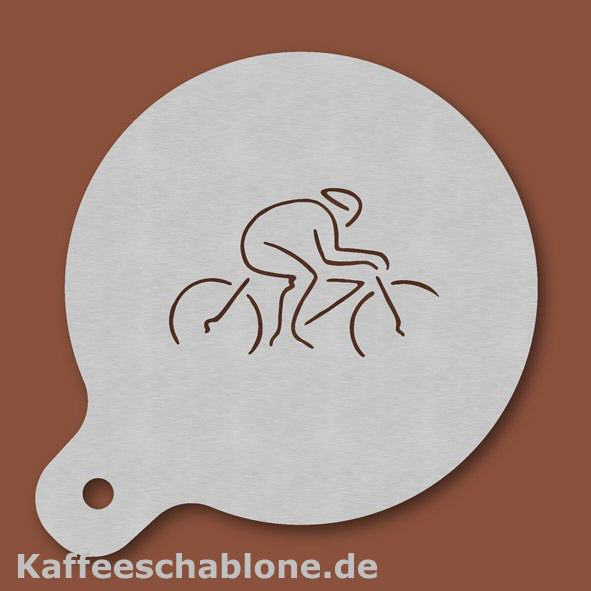 Kaffeeschablone Radrennfahrer aus Edelstahl