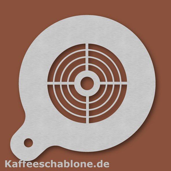Kaffeeschablone Zielscheibe aus Edelstahl