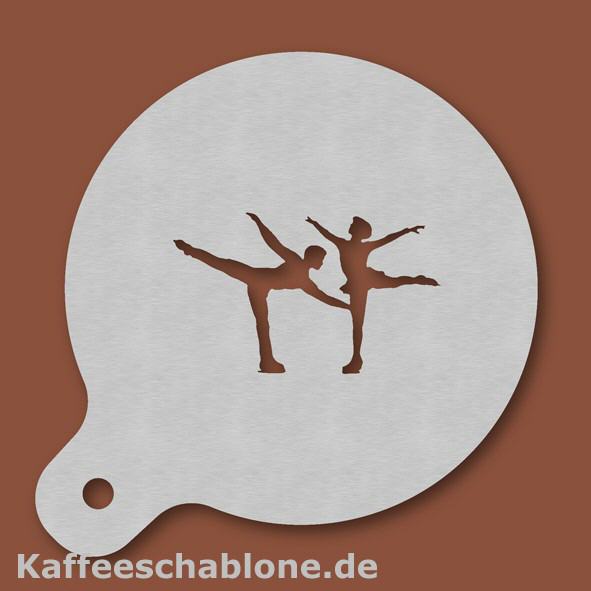 Kaffeeschablone Schlittschuhläufer aus Edelstahl
